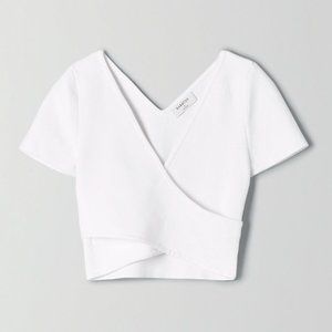 Babaton White Sculpt Knit cross-front